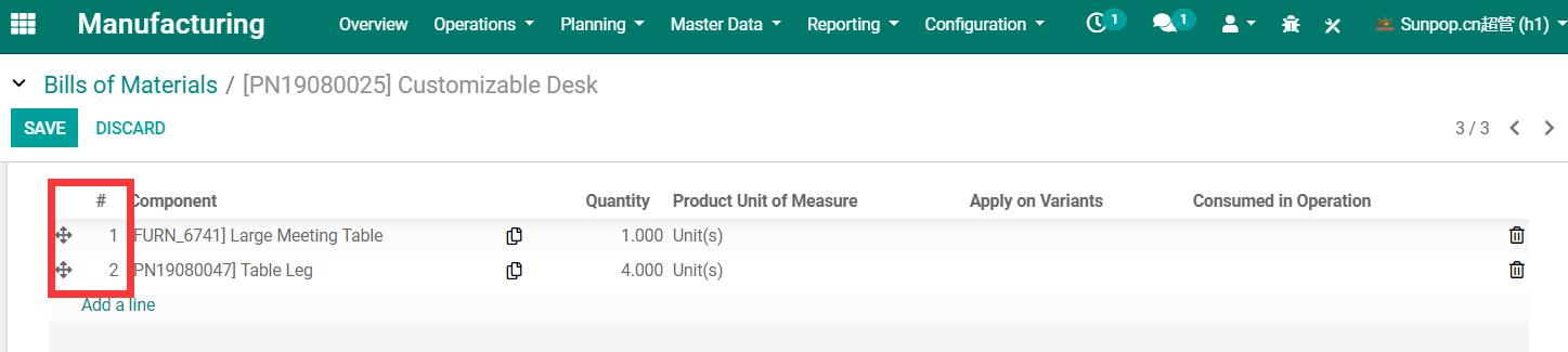 Account Invoicing Line Number Sequence, Bill Line Number