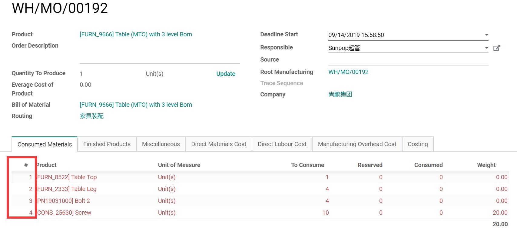 Account Invoicing Line Number Sequence, Bill Line Number