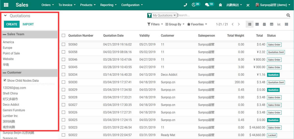 MRP Advance Search Sidebar with Hierarchy Parent Children Tree