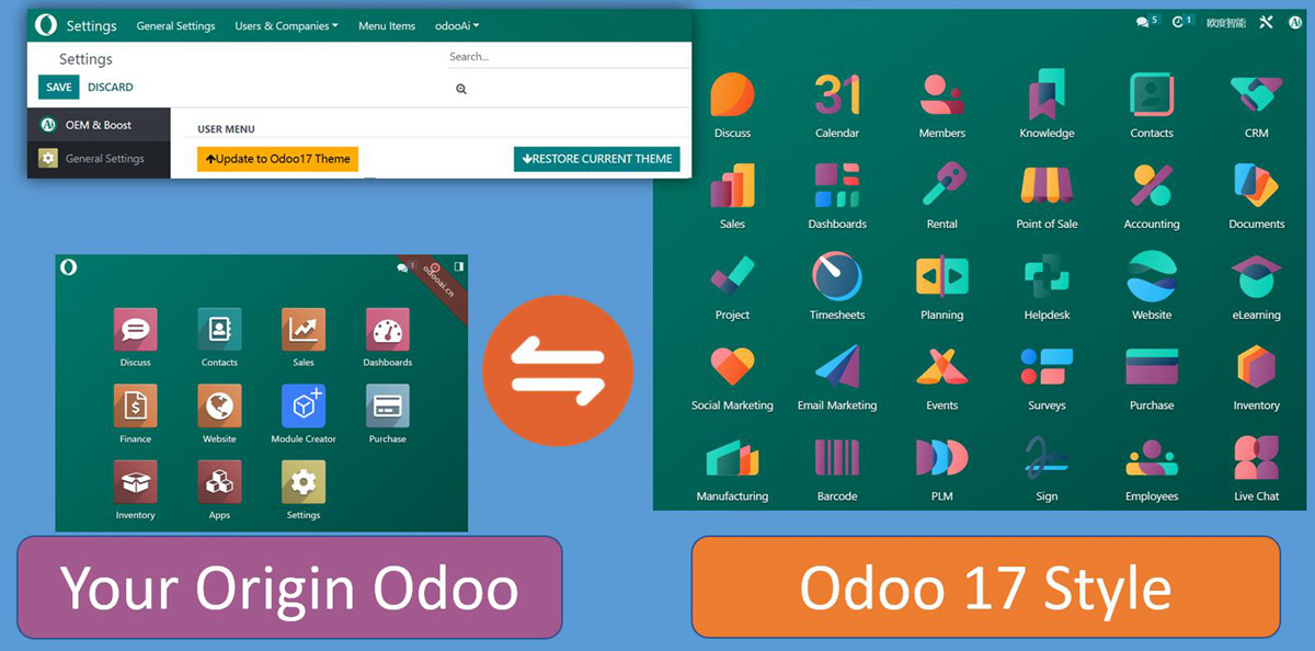 odoo17 Theme, Suit for Windows11 UI base