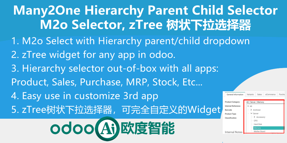 [app_web_widget_ztree] ztree树状下拉m2o小组件widget,Many2One动态父子树展现